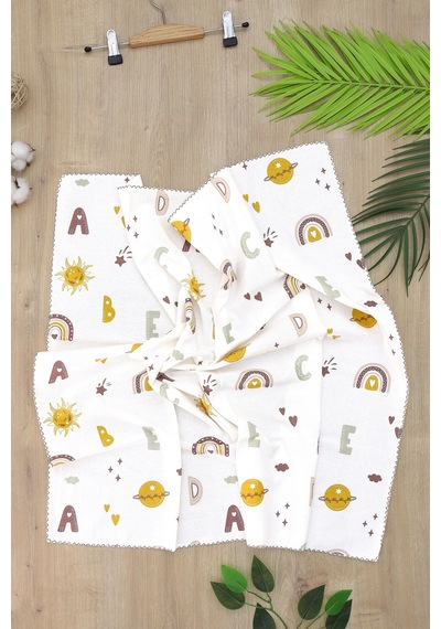 Kız Erkek Bebek Unisex Pazen Kundak Battaniye Stl6914 Ekru