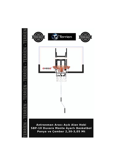 Sbp-10 Duvara Monte Ayarlı Basketbol Panya Ve Çember 2,30-3,05 Mt Oyun Çocuk Sporu Bireysel