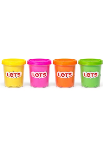 Lets 4 Renk Neon Oyun Hamuru 440 G Çok Renkli