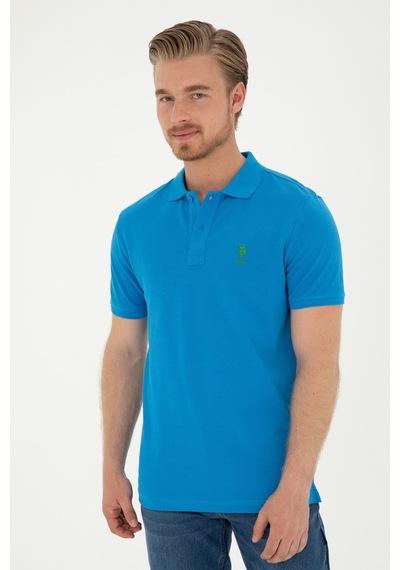 U.S. Polo Assn. Erkek Slim Fit Polo Yaka Saks Basic Tişört 50279613-VR045