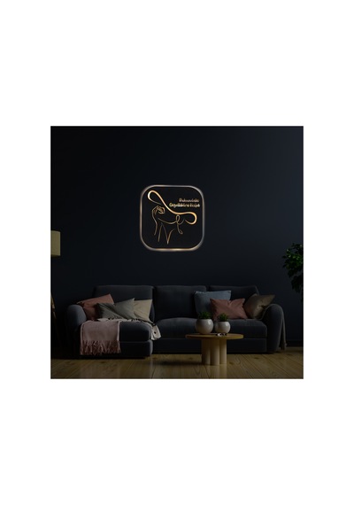 Led Işıklı Kişiselleştirilebilir Kadın Temalı Tablo Mila Dekoratif Gece Lambası Sarı - 737210181 Sarı