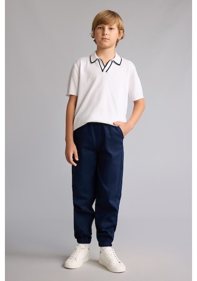 Defacto Cepli Jogger Fit Lastikli Paça Örgü Görünümlü Eşofman Altı Erkek Çocuk I1981a826aunv256 Lacivert-nv256