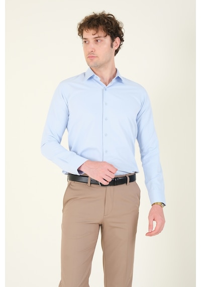 Giyim Dünyası Erkek Slim Fit Gömlek Mavi 001