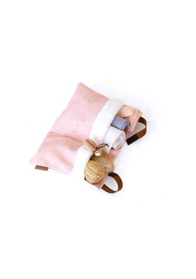 Pratik Askılı Organizer Bebek Arabası Beşik Kenar Fluffy Organizer Solid Pembe