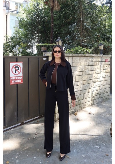 Kechi Woman Gabardin Kumaş Pantolon Siyah