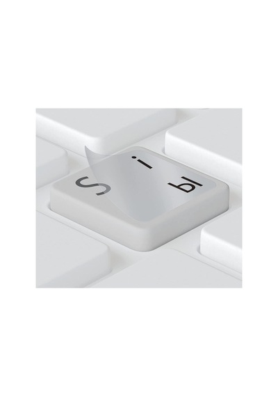 Rusça Klavye Sticker Şeffaf Parlak Kiril Harf Etiketleri Laptop Ve Masaüstü Klavye Siyah