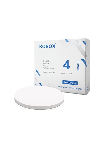 Borox Laboratuvar Filtre Kağıdı 125 mm Kalitatif - Hızlı - Grade 4