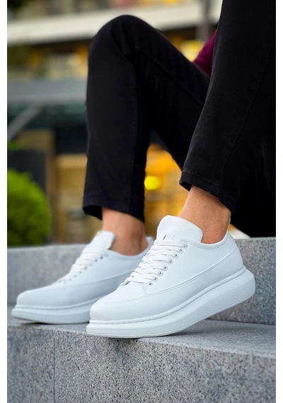 Mevese Lexa Cilt Deri Erkek Günlük Sneaker Ayakkabı - Beyaz