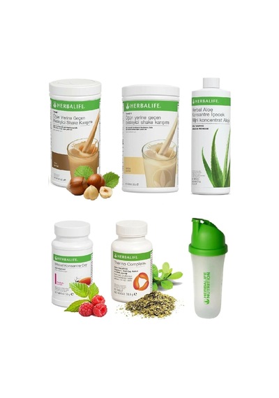 1 Fındık + 1 Vanilya + 1 Aloe + 1 Ahududu 50gr Çay + 1 Thermo + 1 Shaker