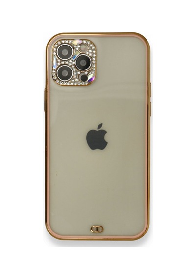 Apple iPhone  Uyumlu,  12 Pro Kılıf Liva Taşlı Silikon - Pembe