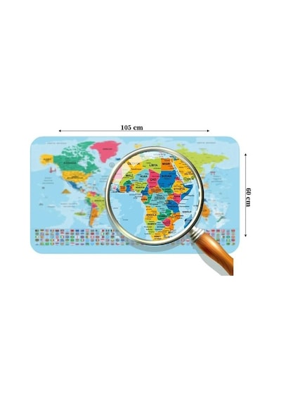 Türkiye Ve Dünya Haritası Yapışkanlı Sticker Seti 100x65cm