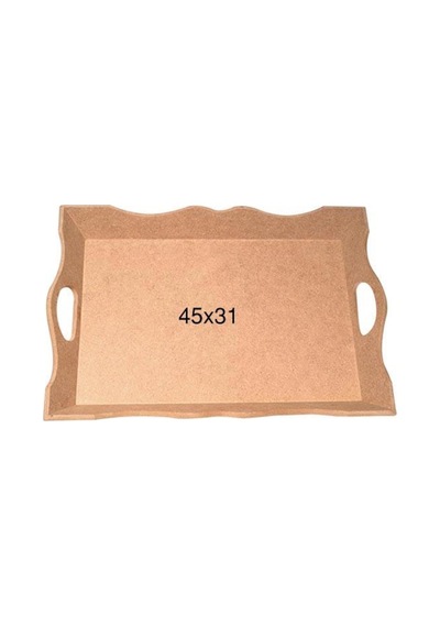 Ahşap Kulplu Tepsi 45X31Cm T705