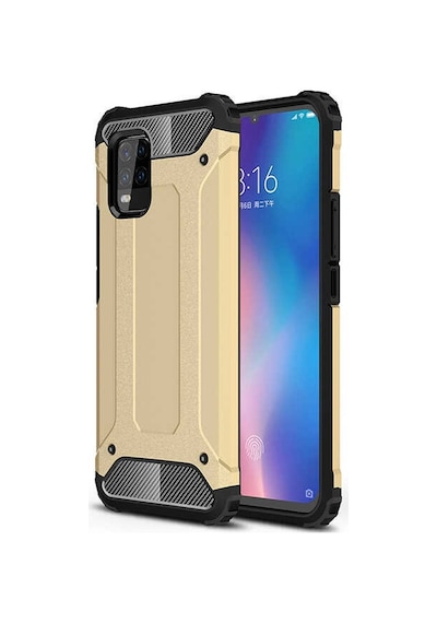 Kilifone - Xiaomi Uyumlu Mi 10 Lite - Kılıf Çift Katman Zırh Tank Crash Military Kapak - Gold