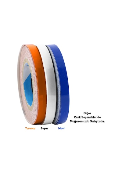 Badem10 Yapışkanlı Neon Bisiklet Motosiklet Araba Jant Bandı 7 Mm X 7 Metre Mavi Reflektif Parlayan Bant Çok Renkli
