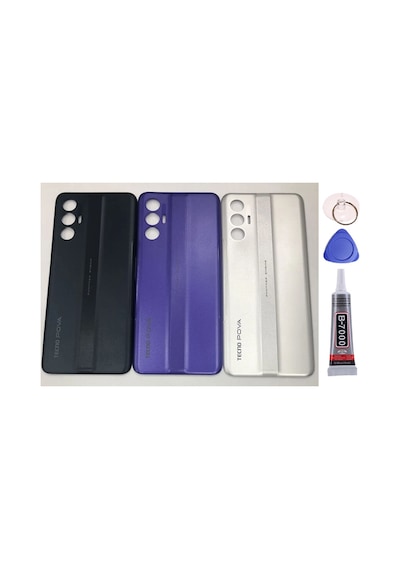Tecno Tecno Pova 3 Lf7n Gri Arka Kapak Batarya Kapağı Pil Kapağı Yapışkan Ve Sökme Aparatıyla Beraber Full Set Gri