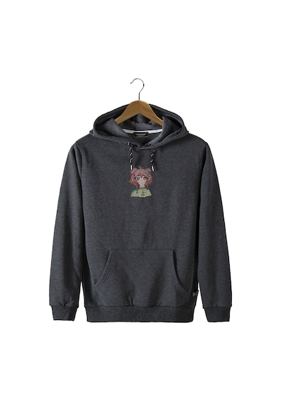 Unisex Antrasit Kapüşonlu Önü Anime Kadın Baskılı Slim Fit Kanguru Cepli Sweatshirt Antrasit Unisex Antrasit Kapüşonlu Önü Anime Kadın Baskılı Slim Fit Kanguru Cepli Sweatshirt Antrasit