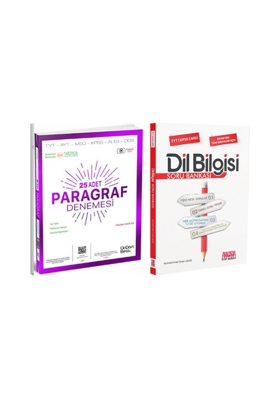 Üç Dört Beş TYT  Paragraf Deneme ve AKM Dil Bilgisi Soru Bankası Seti 2 Kitap