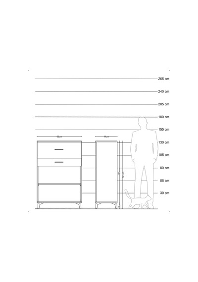 Hyperion Dolap Tek Raflı 2 Çekmeceli 88x44x134 Çam-aytaşı Atlas Çam