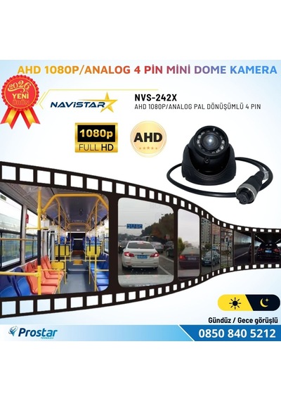 Ahd 1080p/analog Pal Dönüşümlü Plastik Metal Mini Dome Kamera
