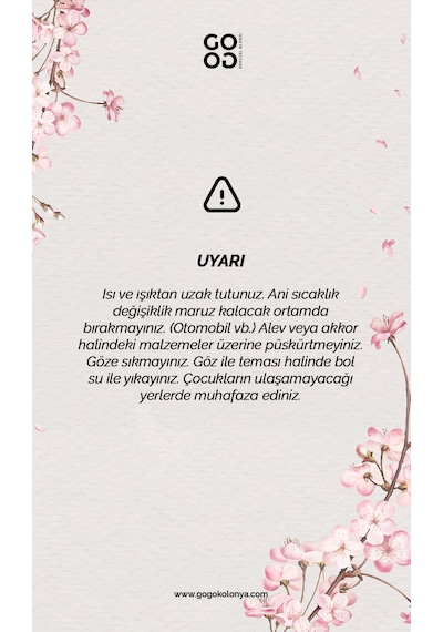 Gogo Japon Kiraz Çiçeği Kolonya 250ml Cam Şişe