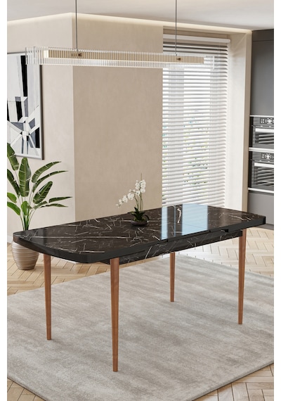 80x170cm Mutfak Masası Takımı 4 Kişilik Açılır Masa Sandalye Takımı - Siyah Mermer Masa - Antrasit 80x170cm Mutfak Masası Takımı 4 Kişilik Açılır Masa Sandalye Takımı - Siyah Mermer Masa - Antrasit
