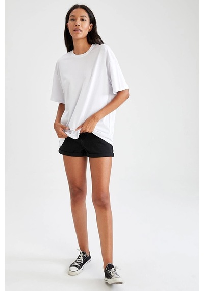 Startmore Oversize Fit Pamuklu Kısa Kollu Basic Tişört Beyaz
