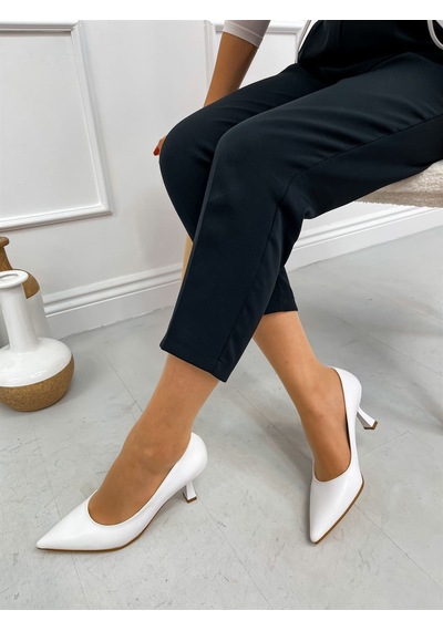 Ervanın Butiği Beyaz Cilt (Freda) Kadın Stiletto