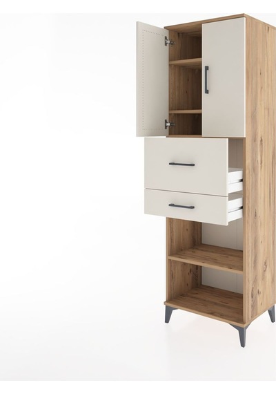 Hyperion Dolap 4 Raflı 2 Çekmeceli 2 Kapaklı 60x44x195 Çam-aytaşı Atlas Çam