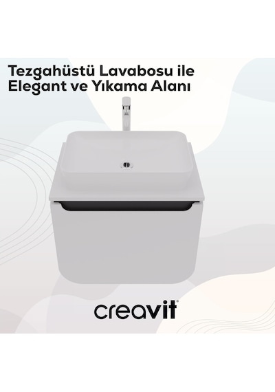 Creavit Pion Plus Lavabo Dolabı 70 Cm Mat Beyaz - Antrasit Mat Beyaz Creavit Pion Plus Lavabo Dolabı 70 Cm Mat Beyaz - Antrasit Mat Beyaz