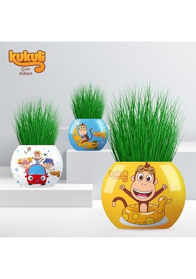 Kukuli Temalı Çim Adam 6&apos Lı Set Çocuklar İçin Eğitici Ve Eğlenceli Bitki Yetiştirme Kiti