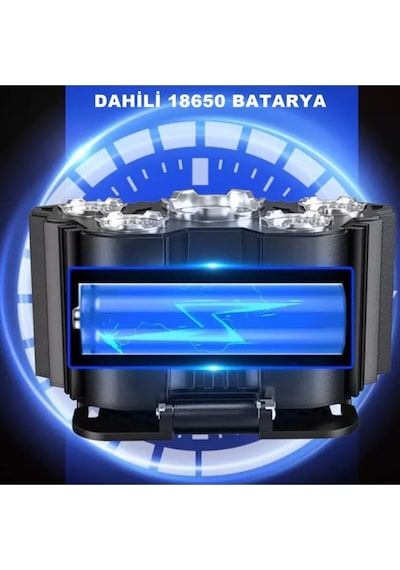 Usb Şarjlı 150w Ultra Güçlü Led Şarjlı 5 Led 5x Cree Led Kafa Feneri Avcı Feneri Balıkçı Kamp Feneri Diğer