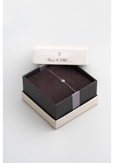 So Chic P Harfi 18 Ayar Beyaz Altın Kaplama 19 Cm Gümüş Bileklik Gümüş - Rodyum