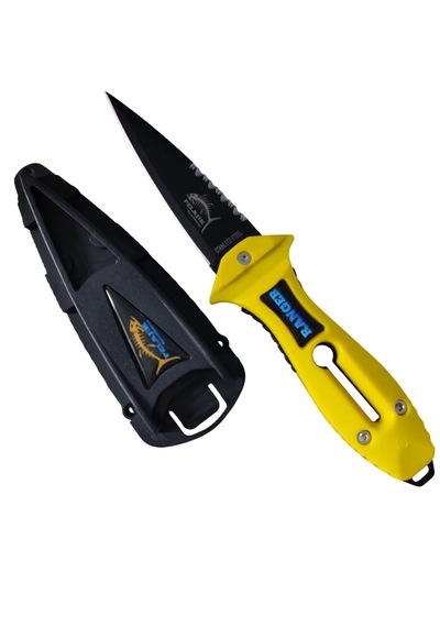 Pelajik Ranger Pro Kol Bandı Dalış Bıçağı Şiş Kakıçlı Paslanmaz Çelik Zıpkıncı Bıçağı Sarı
