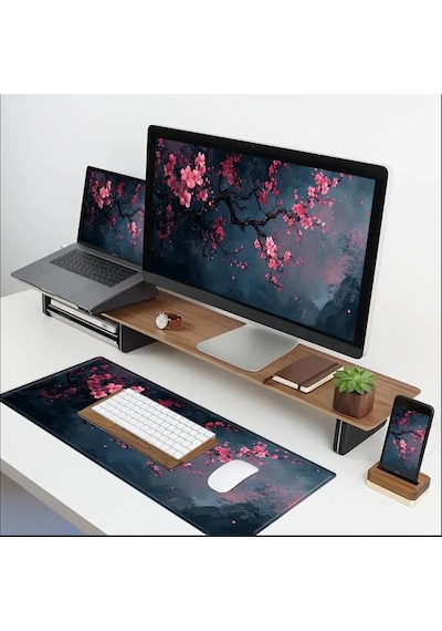 70x30 Cm Kiraz Çiçeği Temalı Kaydırmaz Taban Speed Yüzey Oyuncu Mouse Pad Gaming