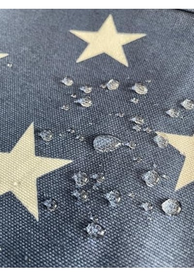 Cepli Su Geçirmez Mutfak Önlüğü Yıldızlı Mavi Açık Bej
