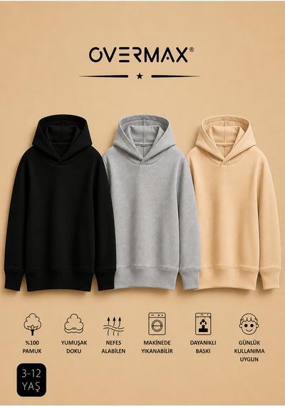 Overmax Çocuk 3'lü Sweatshirt Takımı 3-12 Yaş Siyah-gri-bej - 917542430 Siyah-gri-bej Overmax Çocuk 3'lü Sweatshirt Takımı 3-12 Yaş Siyah-gri-bej - 917542430 Siyah-gri-bej