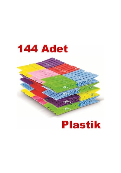 Plastik Çamaşır Mandalı 144 Adet Renkli