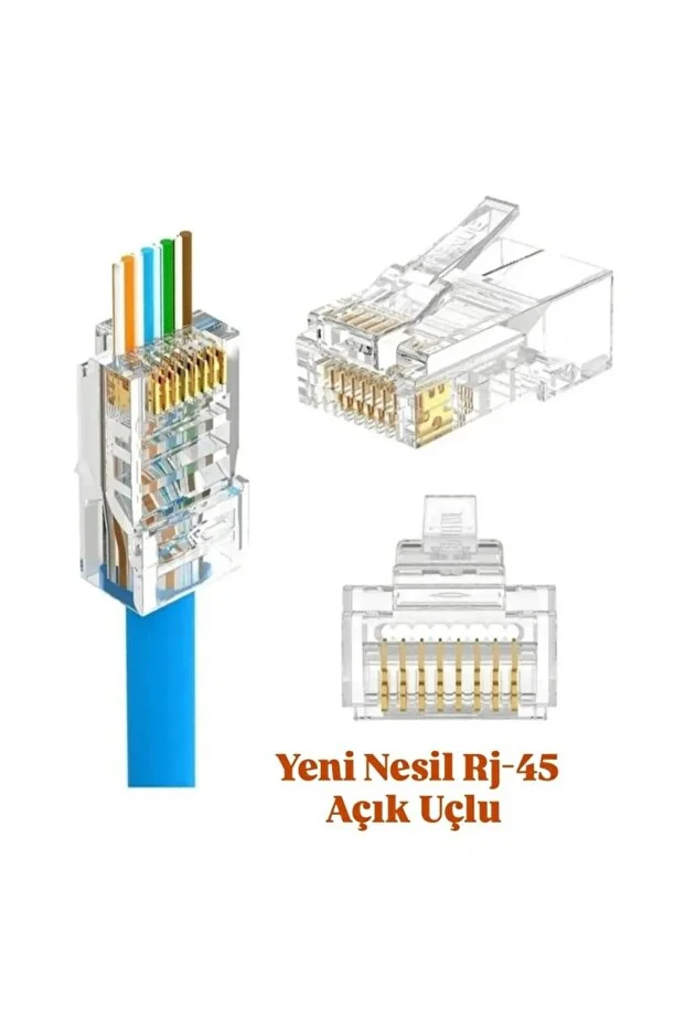 Yeni Nesil Ez Pense + 100 Adet Yeni Nesil Ez Delikli Rj45 Cat6 + 100 Adet Cover Kılıf İnternet Lan Ethernet Bakım Kiti 3 İn 1 Set