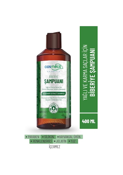 Yağlı Ve Karma Saçlar İçin Kepek Önlemeye Yardımcı Biberiye Özlü Şampuan 400ml