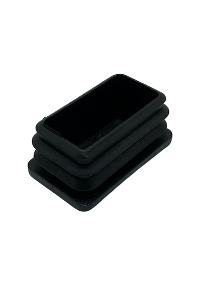 Dikdörtgen Demir Profil İç Tapa Geçme Plastik Ayak Geçme Koruma Plastiği 30mm X 20mm 8 Adet Siyah Siyah