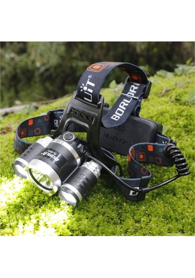 Boruıtt6 Kafa Feneri 5000 Lumens 3xcree Xm-T6+2r5 Lamba Led Kamp Çok Renkli