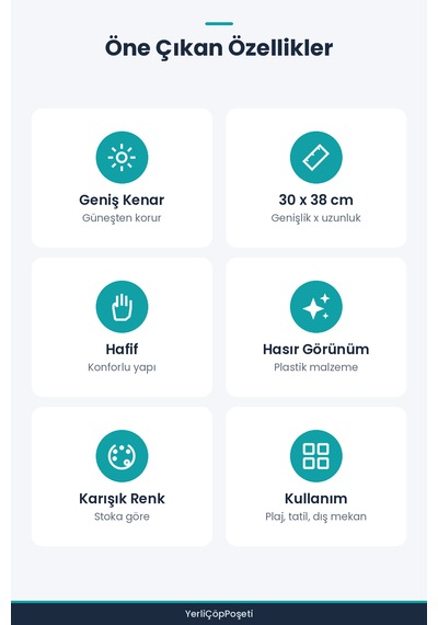 Hasır Görünümlü Kovboy Şapkası - Plastik - Karışık Renk Çok Renkli