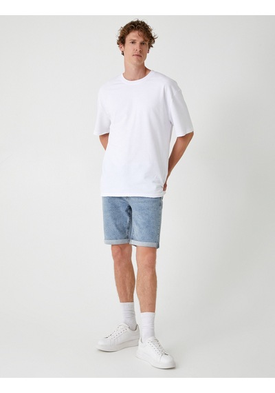 Koton Slim Fit Kot Şort Bermuda Cep Detaylı Pamuklu Açık İndigo 4sam40059ıd Açık İndigo Koton Slim Fit Kot Şort Bermuda Cep Detaylı Pamuklu Açık İndigo 4sam40059ıd Açık İndigo