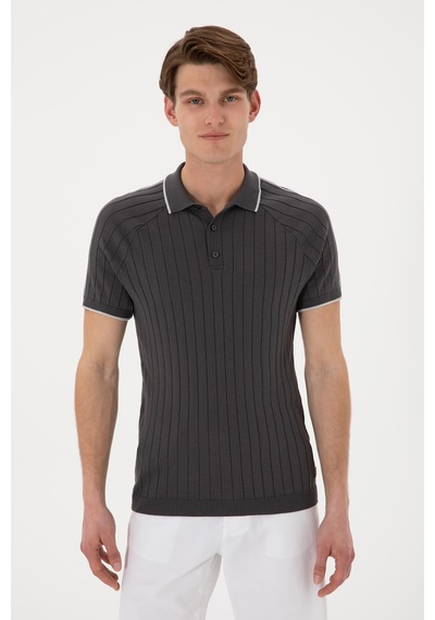 U.S. Polo Assn. Erkek Slim Fit Bisiklet Yaka Antrasit Tişört 50306481-VR006