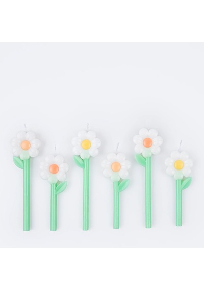 Meri Meri - Daisy Candles - Papatya Mumlar X6