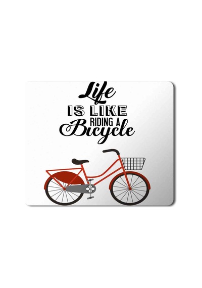 Life İs Like Riding A Bicycle Retro Bisiklet Baskılı Mousepad Mouse Pad