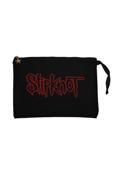 Slipknot Text Siyah Clutch Astarlı Cüzdan / El Çantası