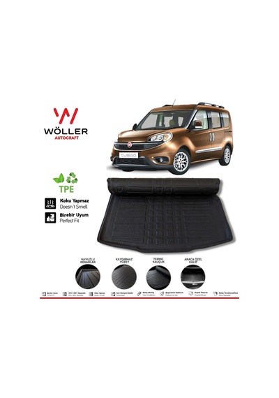 Fiat Doblo Bagaj Havuzu 2010 Sonrası 3D Wöller Ultraflex Esnek