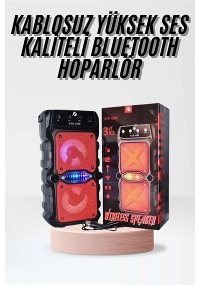 Hubrendy Tekno Taşınabilir Kablosuz Bluetooth Hoparlör Uzun Pil Ömrü Led Işıklı