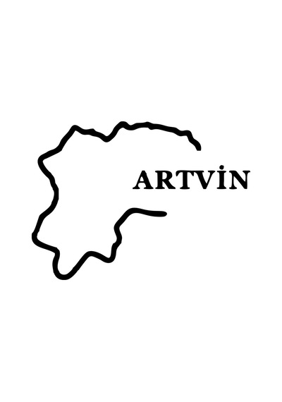 Artvin Harita Araba Sticker 17x17 Cm Siyah